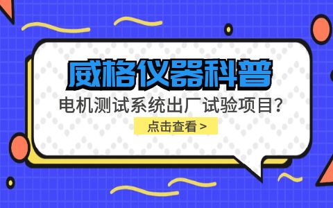 威格儀器-電機(jī)測試系統(tǒng)出廠試驗(yàn)項目有哪些？插圖